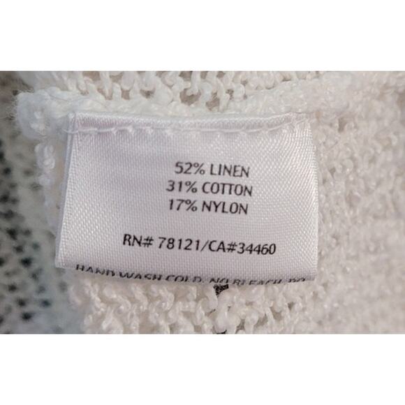 Eileen Fisher Linen Cotton Slub Boat Neck Bell Sleeve Sweater Oyster Gray L - Picture 7 of 7